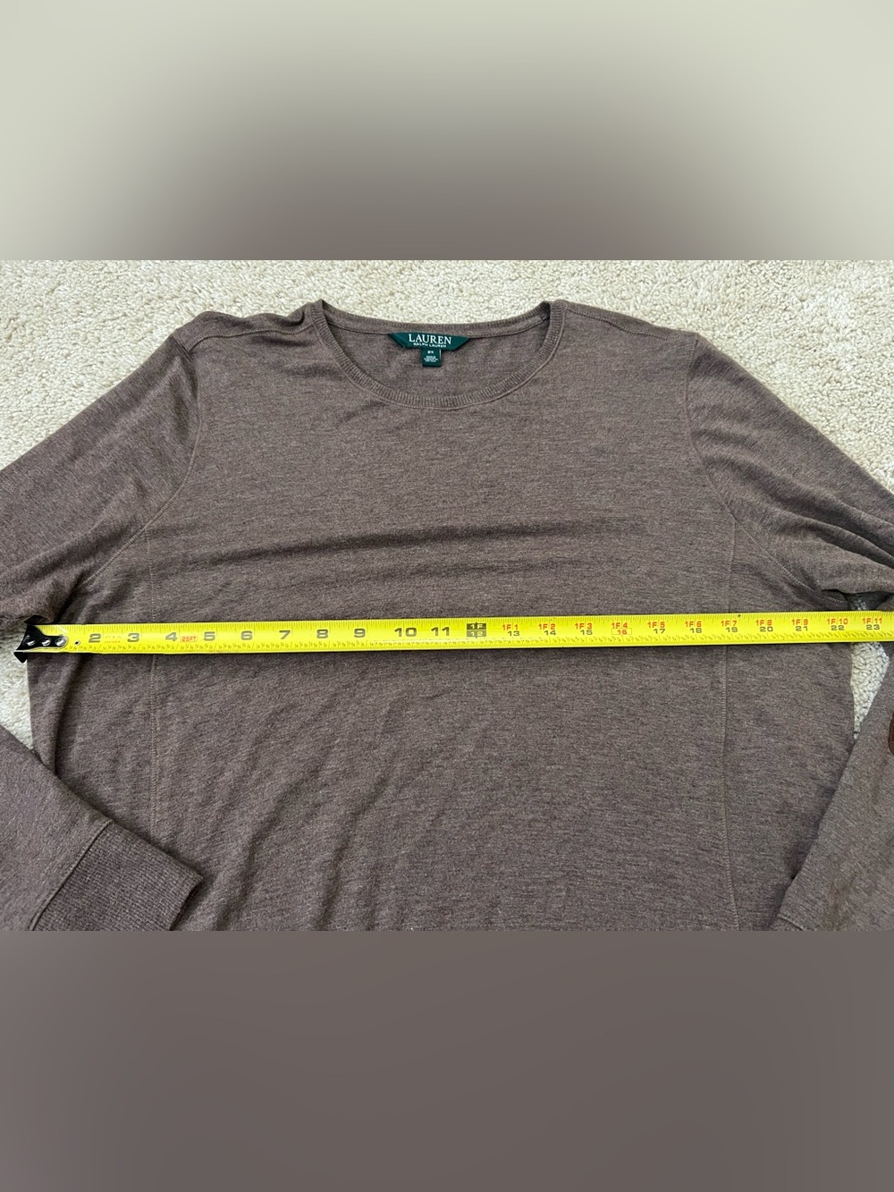 Lauren Ralph Lauren Sweater Dress Size 2X Brown Long Sleeve Crewneck A-Line - Picture 5 of 5
